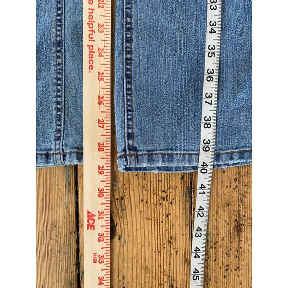 No Boundaries Womens Embroidered Bootcut Jeans 13 Medium Denim Y2K Low Rise - Picture 7 of 9